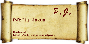 Pély Jakus névjegykártya